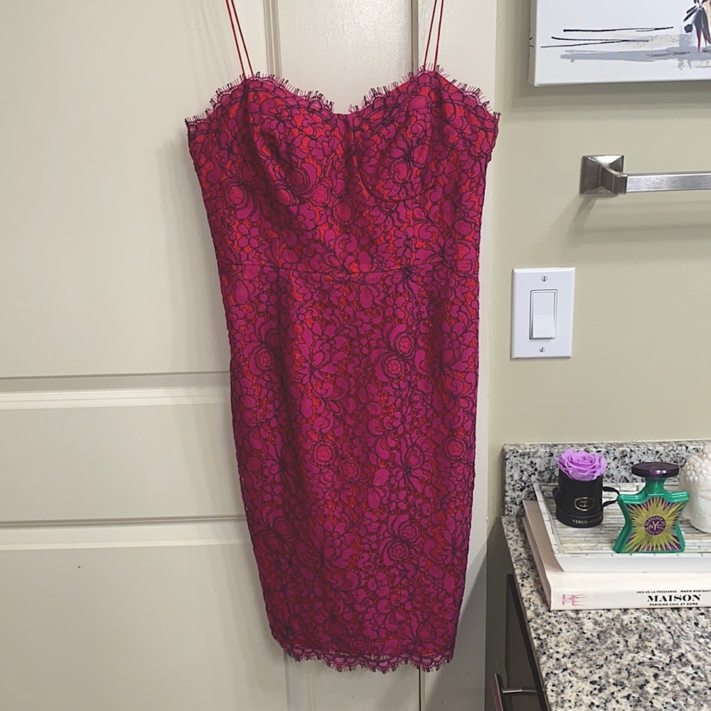 Likely Corset Style Hot Pink Dress
